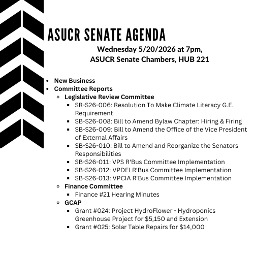 Senate Agenda Spring Week 9
